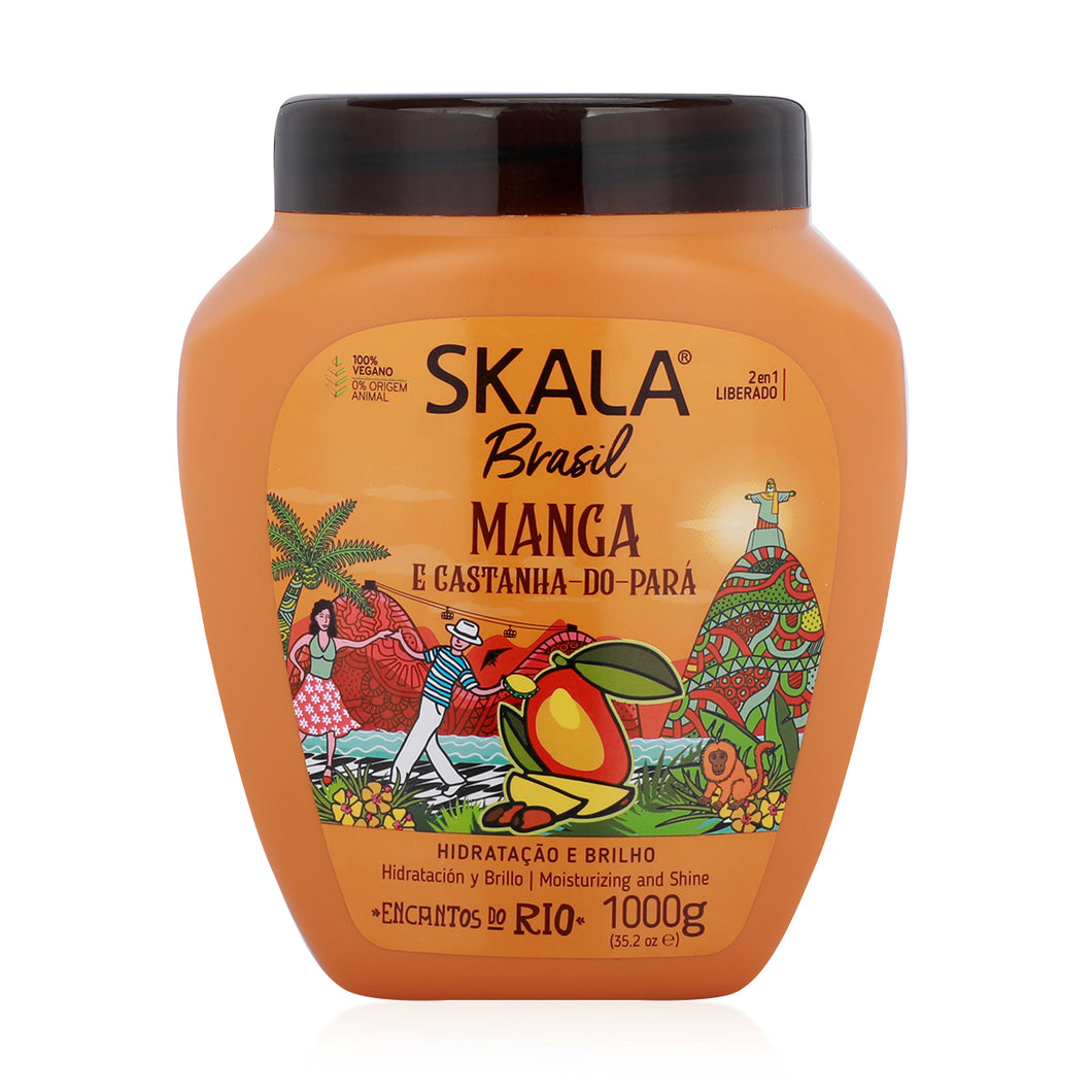 SKALA Manga Hair Cream Brazilian Eliminate Anti Frizz, For Curly Hair -2 in 1 Conditioning Treatment 100% VEGAN - Extra Large Size 1 kg
