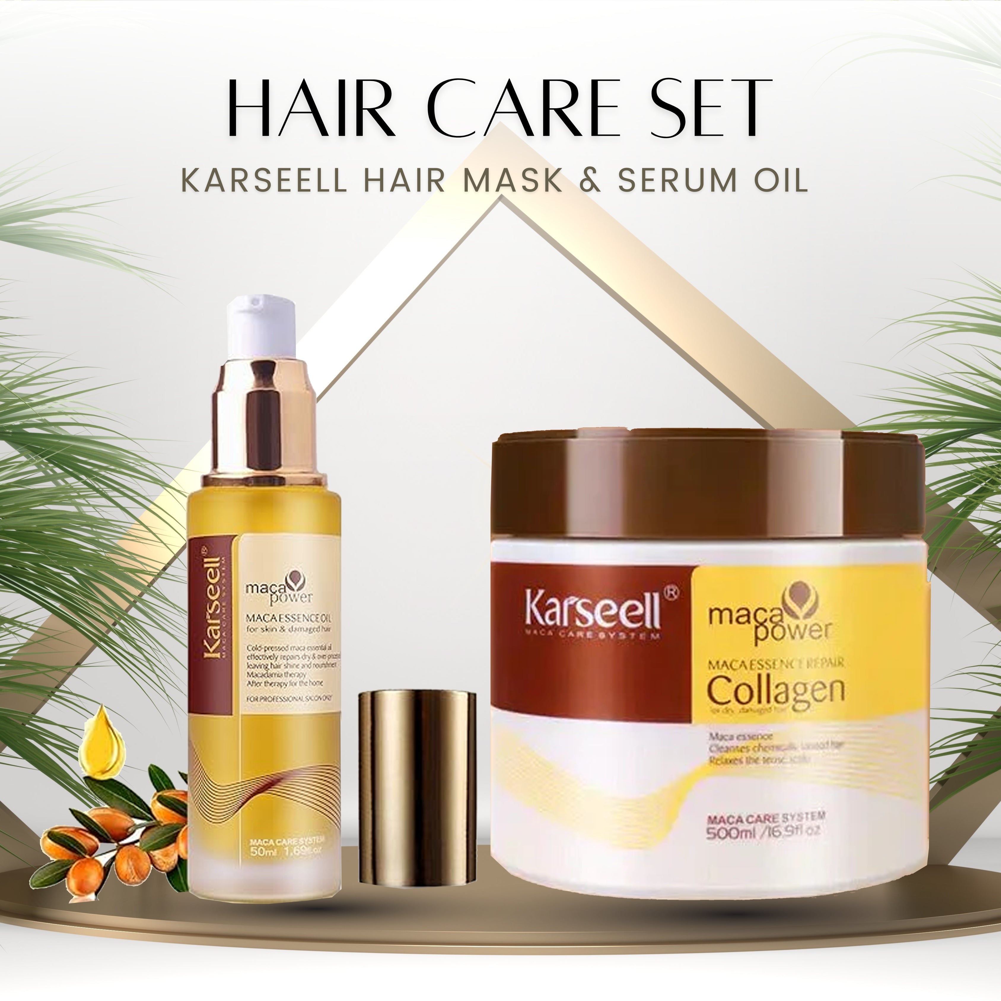 Karseell Hair Mask and Serum Set Deep Treatment  for Dry or Damaged Hair 2PCS