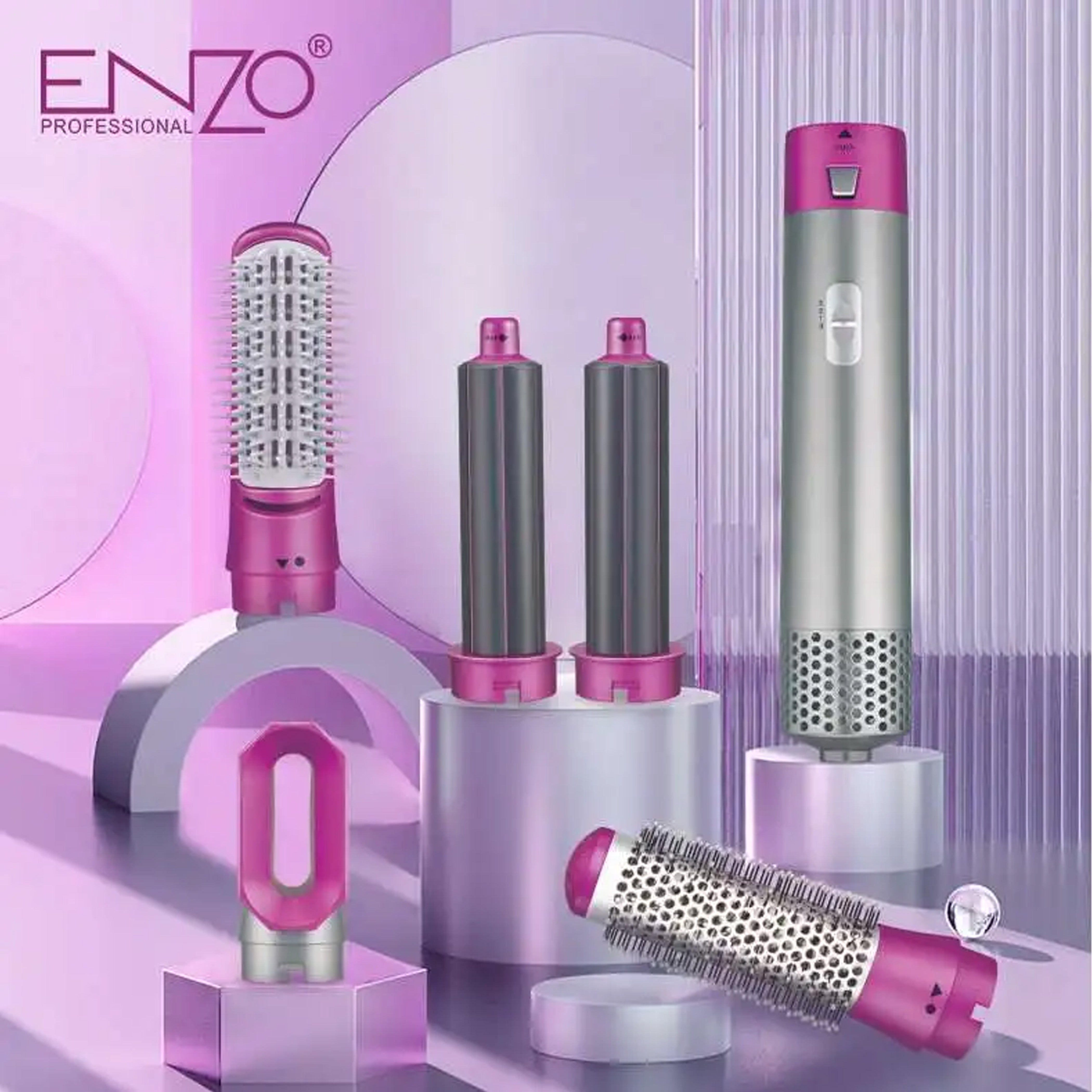 ENZO 5 In 1 Interchangeable Hair Dryer & Volumizing Brush