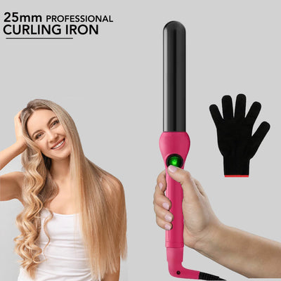 Ceramic Professional Curling Iron 25mm With Free Gloves