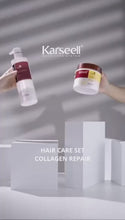 Load and play video in Gallery viewer, Karseell Shampoo  and Hair Mask Set Deep Treatment Collagen Keratin Sulfate Free for Dry or Damaged Hair 2PCS
