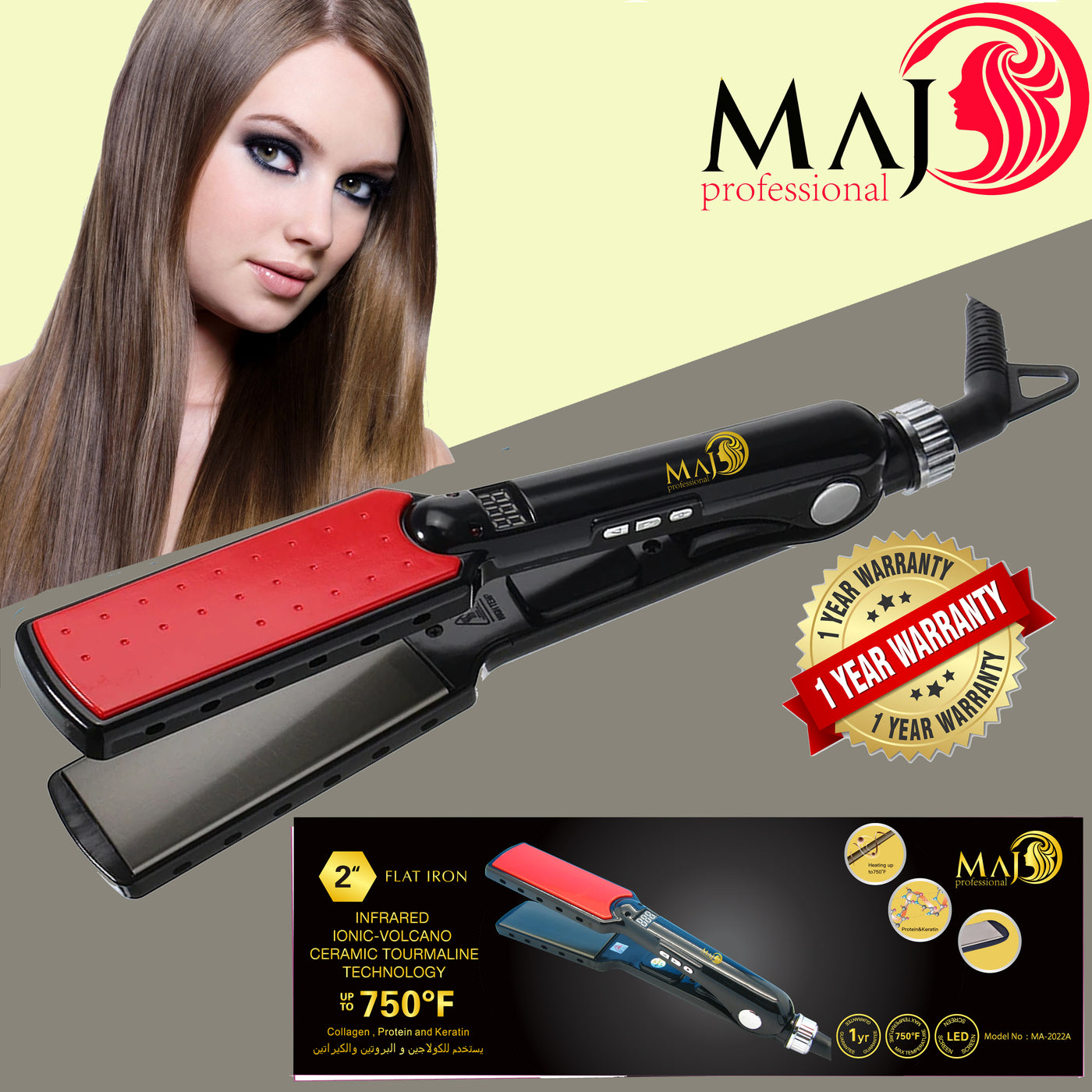 MAJ Professional Hair Straightener 750F ( 1 year warranty )