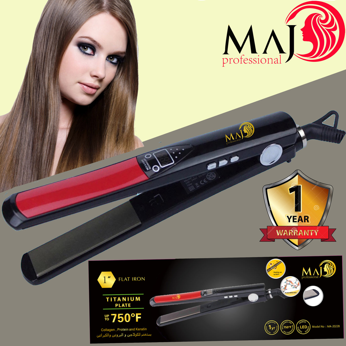 MAJ Professional 750F Ceramic Hair Straightener