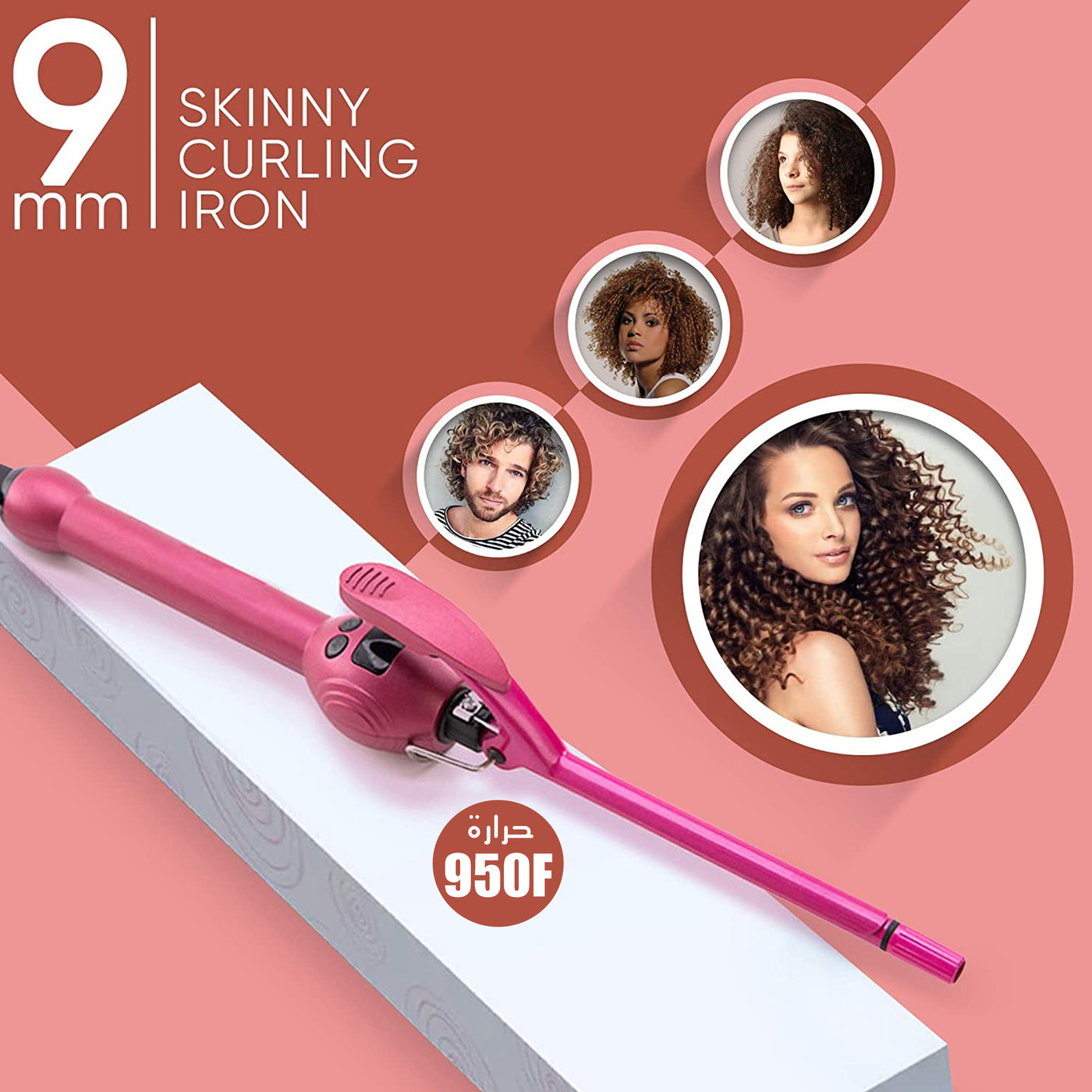 Enzo 9mm (950F) Professional Hair Curling Ironing